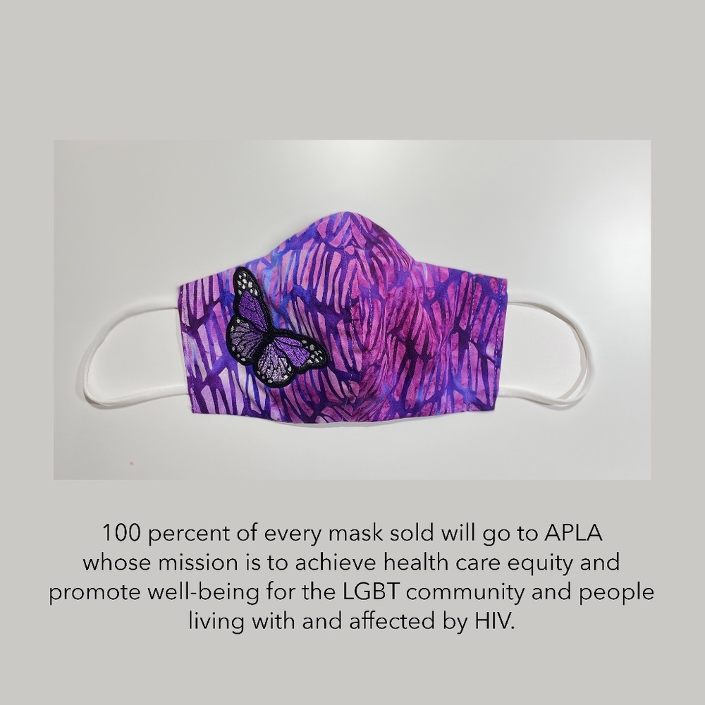 Face Mask (Reversible) Purple Hawaiian Butterfly